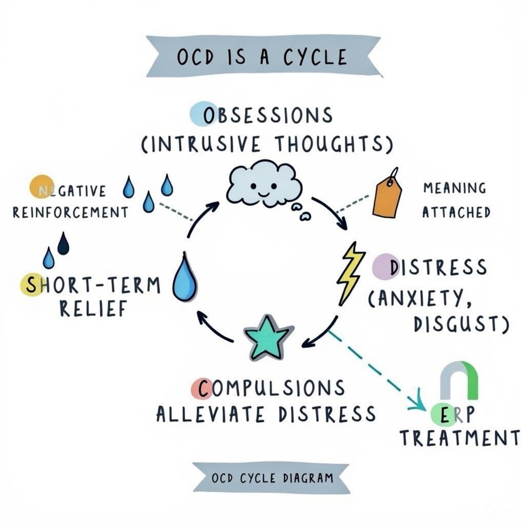 OCD Therapy in Washington 1 OCD cycle diagram used in ERP therapy